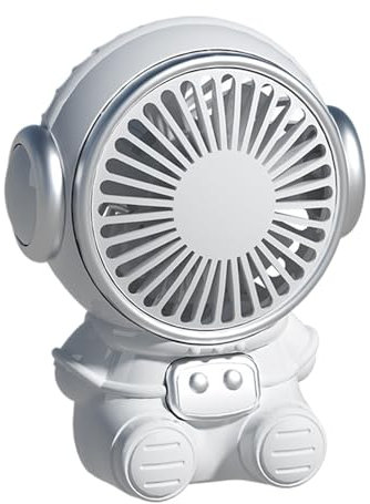 Desk Fan, Cute Astronaut Cooling Equipment, USB Rechargeable Desks Quiet Cooling Ventilator, 3.74x2.91x4.53 Inches, Compact Ideal for Travel, Outdoor, Beach, Tent, Gym, School