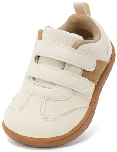 STQ KIDS Scarpe da ginnastica per bambini con punta larga, a piedi nudi | Hook & Loop, Zero Drop, antiscivolo, leggere, flessibili, per neonati prima camminata, tennis, sneaker per la scuola