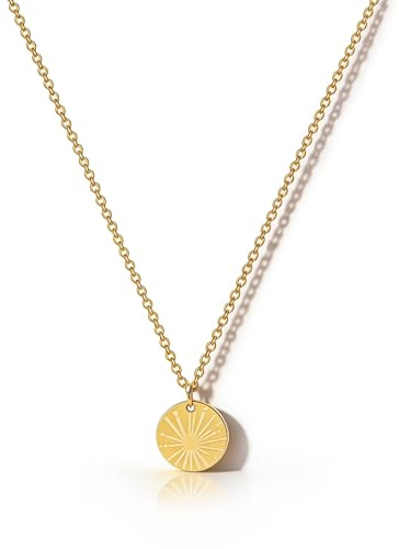 HANLI 14K Gold Plated Necklaces for Women Dainty Pendant Necklace Jewellery | Unique Charm Design,Tarnish-Resistant,Nickel-Free,Brass Base, Hypoallergenic Material,Gift Package,16.5 Chain + 2 Extender