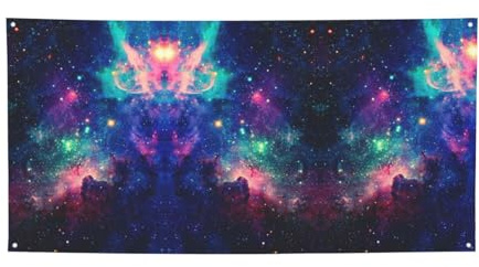 Bunte Party-Dekoration mit Galaxie-Druck, beste Banner für Veranstaltungen, innovative Designs für Geburtstagspartys
