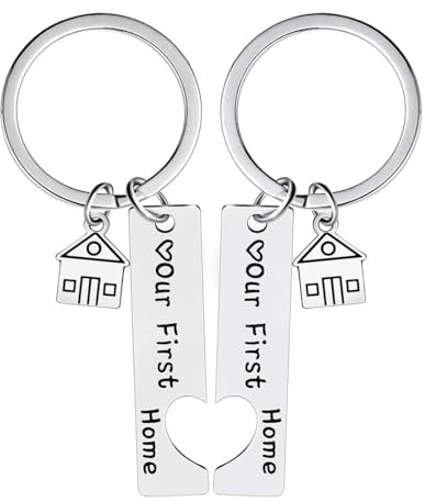XENQITO 2 Stück Schlüsselanhänger Haus, Schlüsselanhänger Home,Schlüsselanhänger Erste Wohnung, Schlüsselanhänger Paar Haus, Couple Keychain, Geeignet Für Einweihungsgeschenke