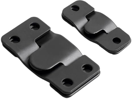 ZFIHAV 30pcs Furniture Interlock Bracket With Screws Flush Mount Wall Picture Frame Hanger Display Hooks for Hanging(Black L)
