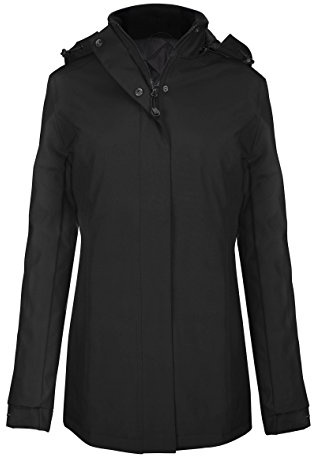 Kariban Womens/Ladies Hooded Parka Jacket (L) (Black)