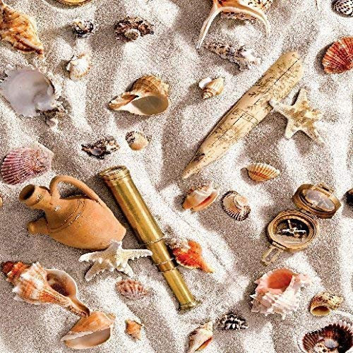 KEVKUS Wachstuch Tischdecke Meterware Strand Muscheln maritim C147090 Größe wählbar in eckig rund oval (140 x 200 cm eckig)