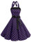Timormode Sexy Robe Rétro Vintage Femme Année 40 50 60 Robe de Cocktail Rockabilly Décolleté 10212Big Black Purple 2XL
