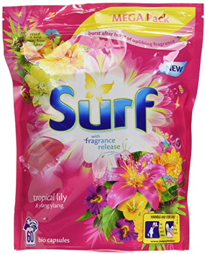 Surf Tropical Lily & Ylang Ylang Laundry Washing Capsules 180 Washes (Pack of 3x60 Washes)