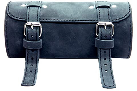 HERTE Leder satteltasche Lenkertasche Fahrrad echt runde handgemacht Jahrgang Schwarz Geschenk Werkzeugtasche