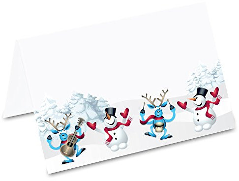 PRICARO Tischkarten Weihnachtsboogie, 50 Stück