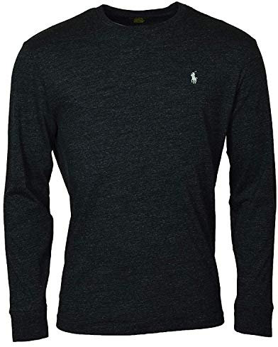 Polo Ralph Lauren Herren-T-Shirt, klassische Passform, langärmelig, Schwarz, Größe M, Schwarz, Mittel
