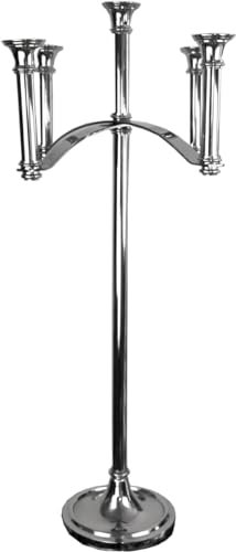 Casa Padrino Luxus Kerzenhalter Silber 47 x 47 x H. 101,5 cm - Art Deco Aluminium Kerzenständer