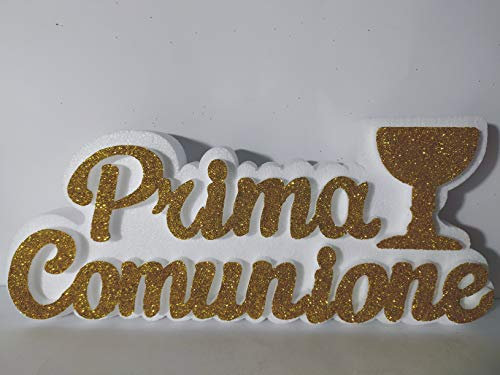 Polian Scritta Prima Comunione POLISTIROLO con Calice 33x13x4 cm Party Festa