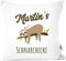 MoonWorks® Kissen-Bezug Spruch Opa's Oma's Mama's Papa's Schnarchecke Faultier Print Kissen-Hülle Deko-Kissen Baumwolle Personalisiert weiß Unisize