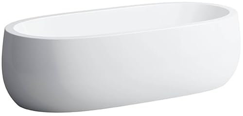 Laufen Whirlpool Badewanne Mineralguss freistehend Il Bagno Alessi one 1830x870x460mm, ohne Unterwasserbeleuchtung, mit Luftdüsen weiß - H2459720006051
