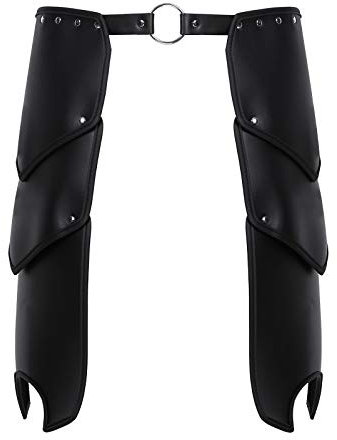 winying Herren Punk Gothic Gürtel Einstellbar Kunstleder Taillengürttel mit Bein Rüstungen Taille Harness Geschirr Party Cosplay Halloween Outfits Schwarz One Size