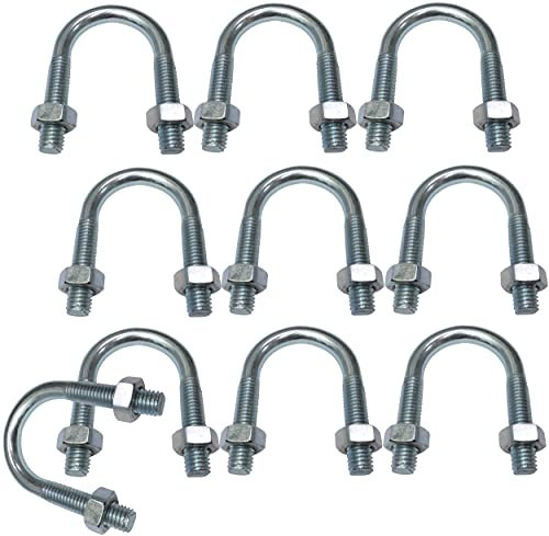 AERZETIX - C48537 - Lot de 10 Boulons en U et 20 écrous M8-57x33mm - en acier au carbone zingué - pour tuyauterie