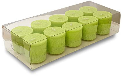 ONE GOODLIFE | Duftkerzen Geschenkset - Kerzen Set als Geschenk | 10 Stück Wachskerzen aus Stearin - Farbe Hell Grün | Aroma-Kerzen zu Weihnachten oder für die Aromatherapie | (Peach-Lime)