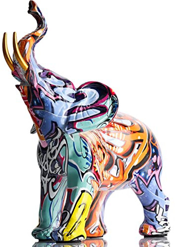 XMGZQ Elefanten Deko,Elefant Deko,Deko Elefant,e wie Elefant,Elefanten Statue,Elefant Figur,Deko Elefanten,Figuren Deko,elef,Deko Bunt,Büro Deko,Formano Deko Keramik,Statue Deko,Afrika Figuren Deko