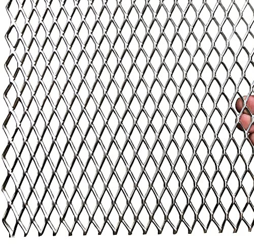 FengYoo 1010mmX406mm Acier inoxydable déployé Métal 0,4x1 Trous Feuilles déployées et perforées Grille métallique Écran/Fil de clôture/Maille de porte moustiquaire/Maille de moustiquaire de fenêtre