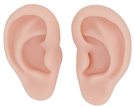 Silikon Ohrmodell, 1 Paar Wiederverwendbare Weiche Ohrform, Gefälschtes Ohr für Ohrringe Schmuck Display, Gummiohr Zum Piercing üben (Mittlere Hautfarbe)