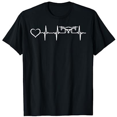 Drohne Pilot Drohne Herzschlag Quadcopter Drohne Herzschlag T-Shirt