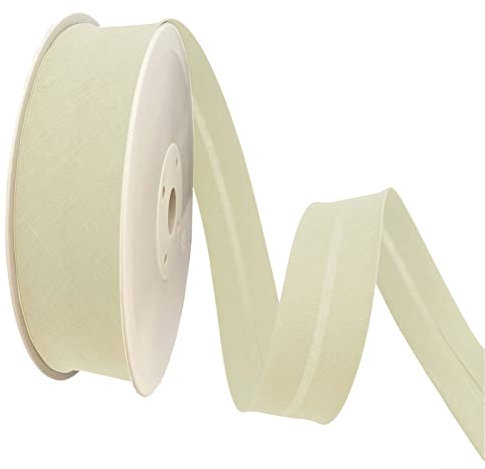 TEXTEX = 40 mm Breites Schrägband. 50% Baumwolle und 50% Polyester. Stück von 10m - (Hellgelb)