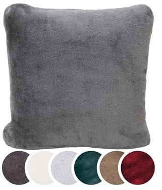 liebling Kissen Merino-Touch, Kissenbezug aus 100% Ultra Flauschiger Mikrofaser, waschbar, 50 x 50 cm, anthrazit