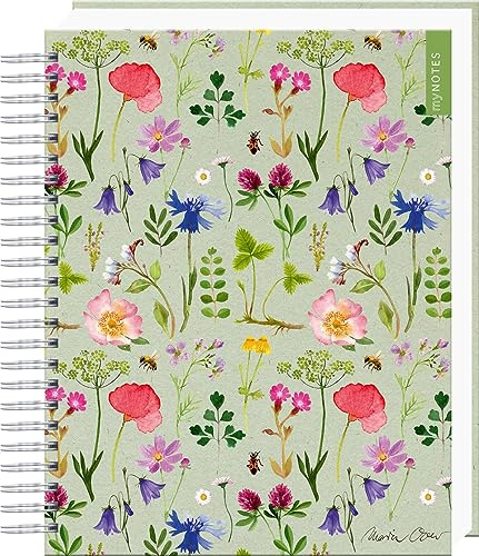 myNOTES Papeterie: Ringbuch Naturschätze: Bunte Blumenwiese | Notizbuch mit Spirale, Wildblumen-Design, punktkariert, für Kreatives und Erinnerungen (myNotes Ringbuch)