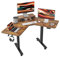 FEZIBO Einzelmotor L-förmiger Elektrischer Stehschreibtisch, 120 cm Steh-Ecke-Schreibtisch mit monitorständer, Schwarz Rahmen/Dunkel Braun Tischplatte