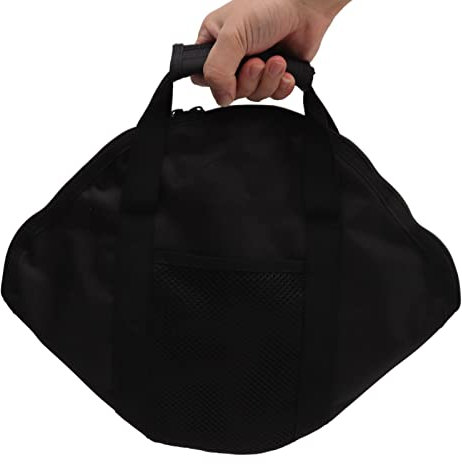 Topyond Cast Iron Camping Skillet Bag, Oxford Skillet Pan Storage Bag Water Resistant Frying Pan Bag, Lightweight Skillet Bag for Camping Outdoors Black(Large)