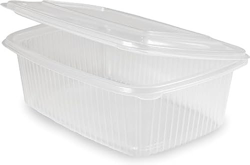 GreenFyA – 50 Envases de Plástico PP Reutilizables con Tapa Bisagra | Resistentes y Duraderos | Apto para Microondas, Congelador y Lavavajillas | Para Alimentos Calientes o Fríos. (1000ml)