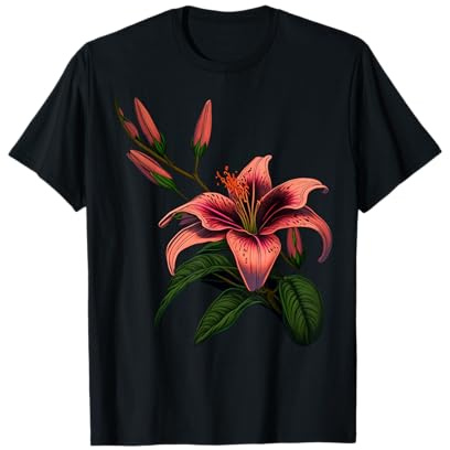 Schöne Lilie auf floraler Lilie T-Shirt