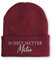 Strickmütze Schiet Wetter Mütze Wintermütze lustige Beanie mit Stick, Farbe: Bordeaux