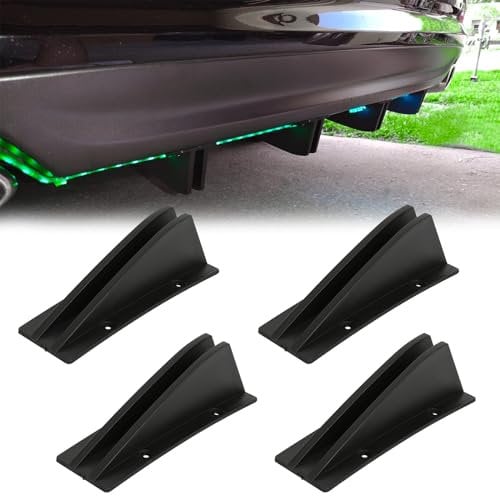 DREAMIZER Auto Heckspoiler, 4PCS Universal Car Heck Stoßstange Spoiler Diffusor, ABS hinteren Stoßstange Spoiler, Schwarz Spoiler Flossenschutzdekoration