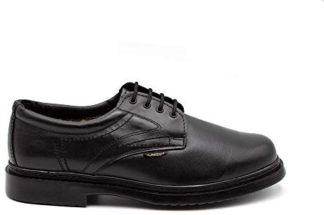 BLANDO'S - Zapato de Cordones para Hombre, Color Fabricado en Piel, Suela de Goma,Liso,clásico, para: Hombre Color: Negro Talla:42