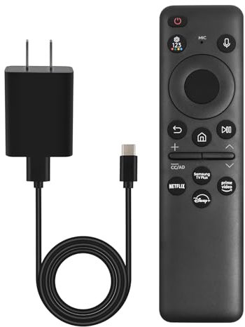 2023 BN59-01432A Set di ricambio per telecomando vocale solare per telecomando Samsung con cella solare ricaricabile Bluetooth, compatibile con Smart TV Samsung Neo QLED 8K HDR, nero