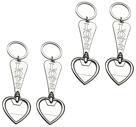 Cabilock 3 Set Di Portachiavi Apribottiglie A Forma Di Cuore Portachiavi Apribottiglie Compatto Per Birra Apribottiglie Per Campeggio Apribottiglie Grier 4 Pezzi * 3