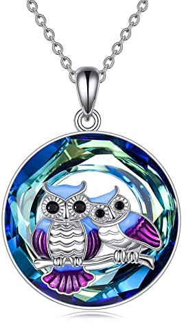 ONEFINITY Eule Kette 925 Sterling Silber Eule Anhänger Kette Eule Schmuck Geschenk für Damen