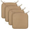Bestlivings Sitzkissen (4er Pack/Hellbraun) Stuhlkissen mit Haltebändern 38cm x 38cm - Öko-Tex Zertifiziert - Sitzauflage Uni, Canvas Stuhlauflage