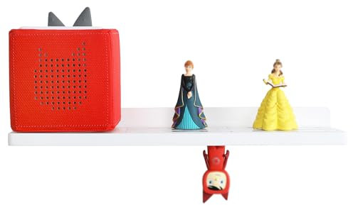 PHOENANCEE Eiche Regal für Toniebox, Schwebende Regale für Wand, Wandregal für 30 Figuren, Kinderregal, einfache Montage, Kinderzimmer, Wohnzimmer(Weiß)