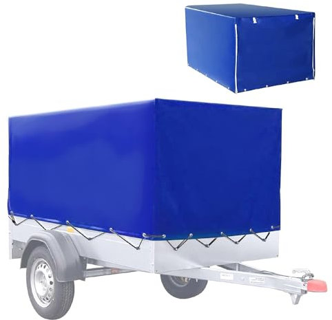 Tourtecs Anhängerplane/Hochplane mit Gummigurt 210x114x88cm 610 g/m² ME98 blau