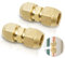 Beatific 2 pezzi accessori climatici doppio nipplo per tubi in rame, connettori per tubi di rame da 1/4 pollici, senza saldatura, set di dadi per tubo, attrezzi per condizionatori d'aria, accessori