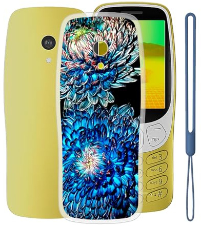 KJYFOANI Schutzhülle Schale für Nokia 3210 2024, Transparente Tasche Cover Weiche Silikon TPU Case, FallSchutz Stoßfeste Bumper Handyhülle für Nokia 3210 2024 (2.40) - Blühend