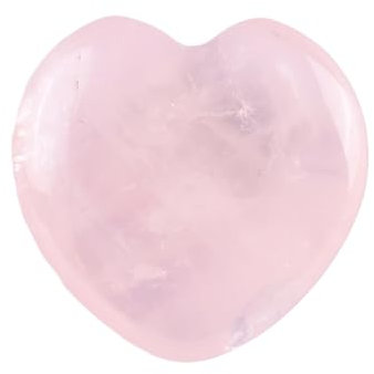GEMMYDREAM 4.5 mm Rose Quartz Heart Stones, Natural Healing Crystals Gemstones Gift for Stress Relief, DIY Decorations, Chakra Healing, Yoga Meditation