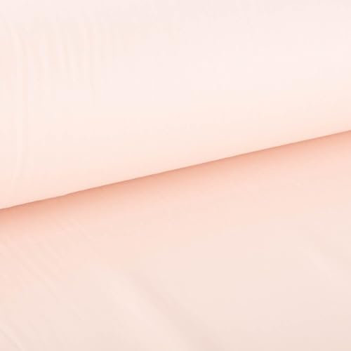 SCHÖNER LEBEN. Tissu en coton au mètre - Uni - Rose poudré - Largeur : 1,45 m