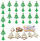 DKINY 30PCS Weihnachtsbaum Holzanhänger Bastelset Kinder Christbaum zum Basteln & Bemalen DIY Weihnachtsanhänger mit Glocken Weihnachtsbaumschmuck Christbaumschmuck Kreativset Geschenk Junge Mädchen