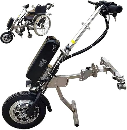 Dispositivo de tracción de silla de ruedas de 500 W, accesorio eléctrico para silla de ruedas, sistema de amortiguación, tweeter, batería de 48 V, 15 Ah/17 Ah, alcance 60/70 km (A17ah)