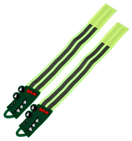 Happyyami 1 Paar Reflektierendes Armband Kabel Sicherheitsreflektor Für Motorräder Fahrradausrüstung Reflektierende Laufbekleidung Zubehör Led-fahrradlichter Roller Armbinden Bands Green PVC