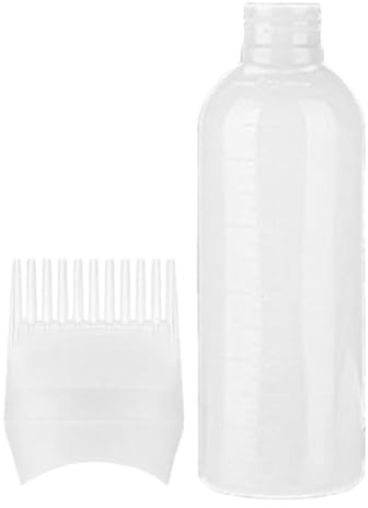 Dtaigou Peine aplicador para teñir el cabello, botella de peine para teñir el cabello, con escala portátil, para uso en interiores, cabello largo