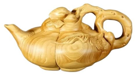 ITTRUH China Massivholz Statue Ornamente, 7cm Huangyangwood Langlebigkeit Topf Massivholz Hängende Hände Spielen Zuhause Wohnzimmer Dekoration