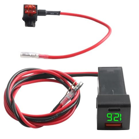 Für Toyota kompatibles Dual-USB-Autoladegerät mit QC3 0-Technologie und jederzeit klarer Spannungsanzeige (grün)